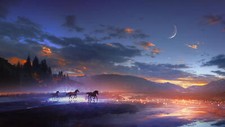 Landscape art t1na fantasy night moon horse Custom Gaming Mat Desk