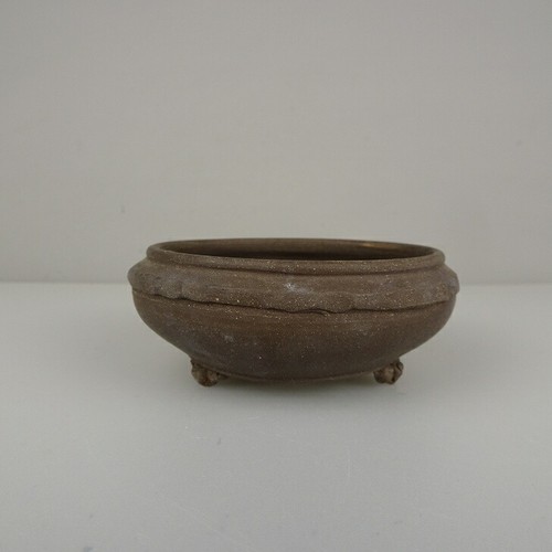 Vaso per bonsai giapponese Tokoname Deishu vaso tondo non smaltato - BP033 - Foto 1 di 8
