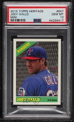 2015 Heritage High Number Mini /100 Joey Gallo #647 PSA 10 GEM MT Rookie RC 09o1