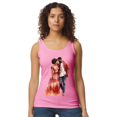Schwarz Love Art Damen Trägershirt Tank Top romantisch Paar Geschenk für sie