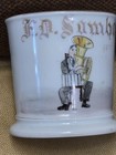 Antique Haviland Limoges Occupational Shaving Mug Tuba Musician w/ Steriliz 100  — photo 3