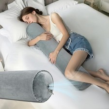 ONTYZZ Inflatable Long Body Pillow, Long Pillow for Bed, Oval Bolster Pillow ...