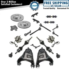 21 Piece Steering Suspension & Brake Kit Control Arms Axles Tie Rods Brakes New