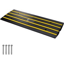 Outdoor Rubber Curb Ramp with Cable Cover - 1 Channel, 33069 lbs Load Capacity