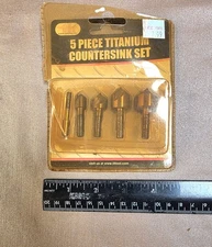 Vintage - 5 Pc. Titanium Countersink Set by Ilinois Industrial Tools.