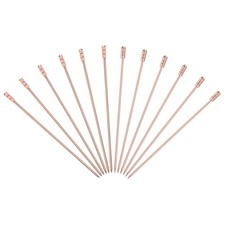 12 Pcs Stainless Steel Cocktail Picks, 4.33" Rose Gold (Square Column/Cylinder)