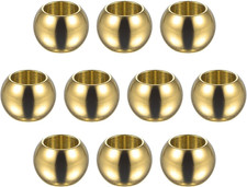 10pcs Beads 10mm Stainless Steel 6mm Hole Dia Bead for DIY Crafts, Gold Tone