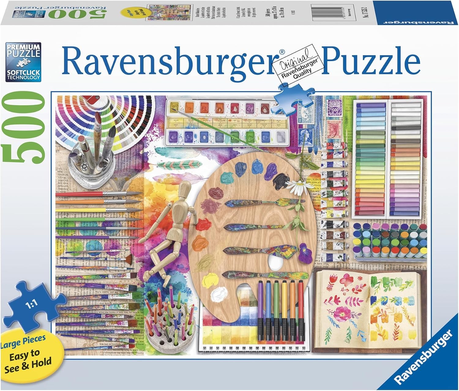 Ravensburger The Artist's Palette 500 Piece Jigsaw Puzzles for Adults and Kids