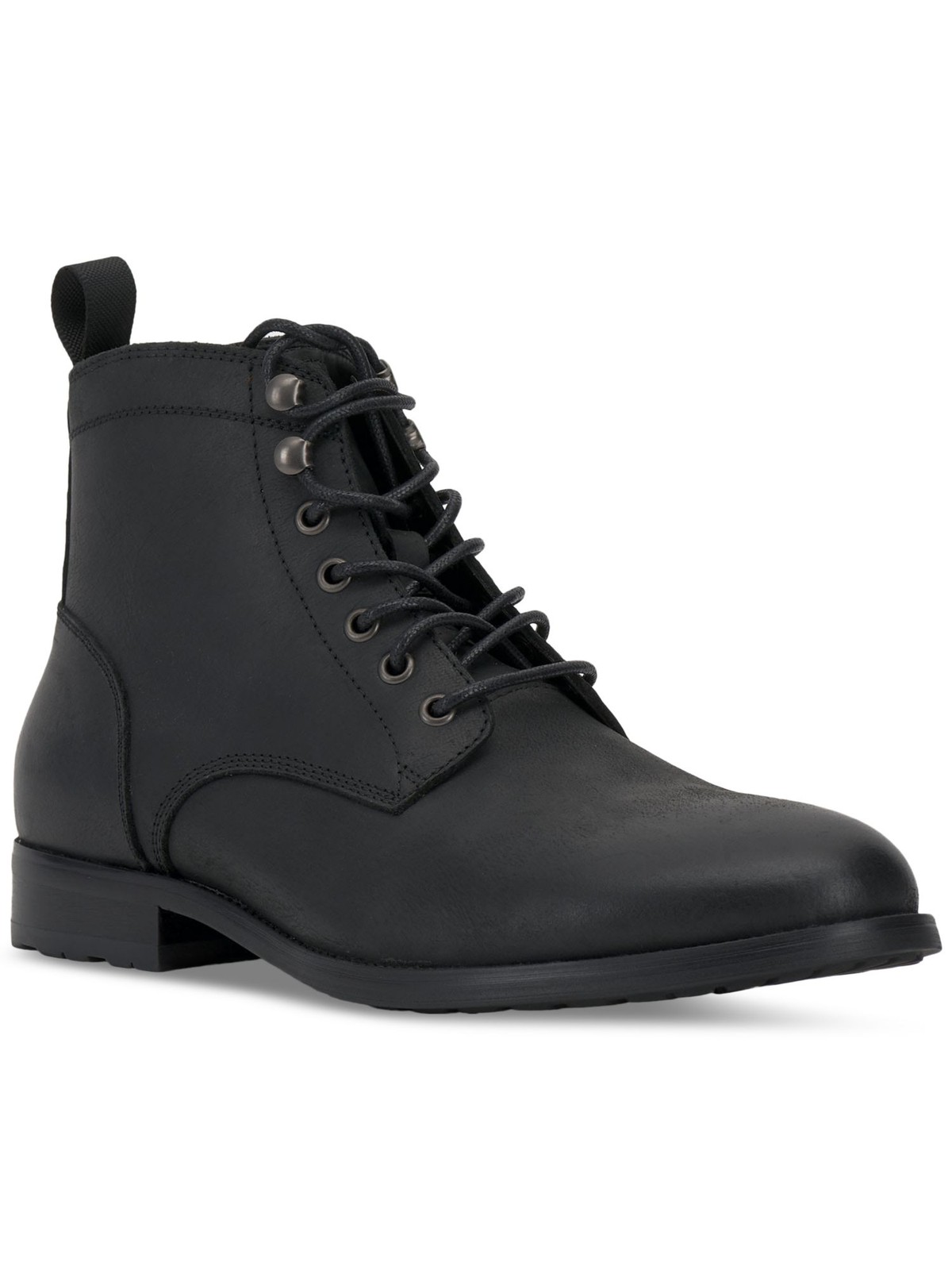 VINCE CAMUTO Mens Black Lannie Leather Block Heel Boots Size 11.5 M