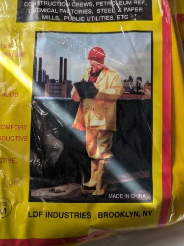 Lot of 5 Comfi-Wear RW-300 Heavy Duty 3-Piece PVC Rainsuits Yellow Size Medium M image 4