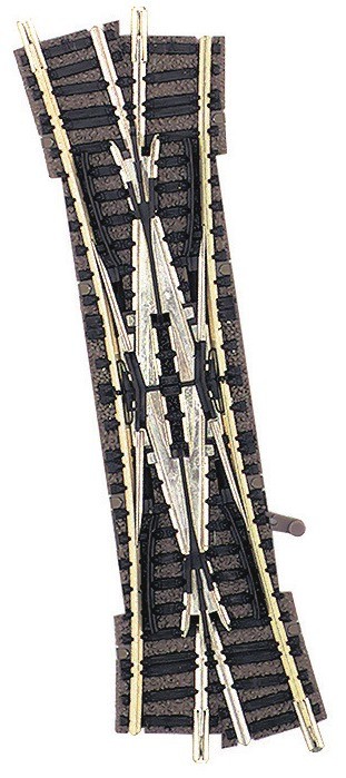 Aiguillage double Fleischmann 9184 avec ballast pour des aiguillages fluides à 15°
