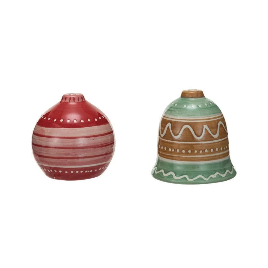 Creative Co-op - Ornament & Bell Salt & Pepper Set - XS6219