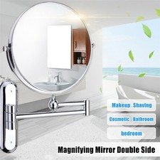 5X/10X Magnifying Bathroom Shaving Makeup Mirror Wall Mounted Adjustable Down&Up