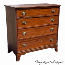 Antique Cherry Hepplewhite inlaid dresser chest of drawers 1800 Mid Atlantic