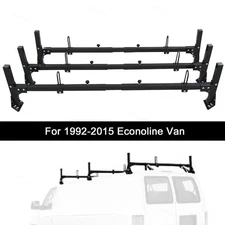 Steel Ladder Roof Rack BLACK  Fits 1992-2015 Ford Econoline Van 3 Bar New Rack