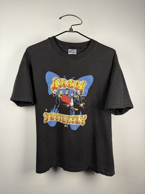 Vintage 1995 Iron Butterfly Psychedelic Rock Band Shirt Single Stitch XL 24x27