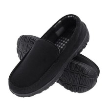 Mens Slippers Moccasins for Mens Memory Foam House Slippers Indoor 11 Black
