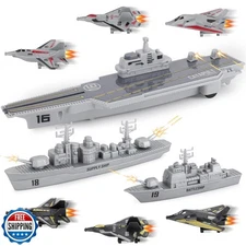 deAO Aircraft Carrier Toy Military Naval Ship Play Set with Small