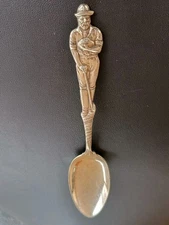 Antique VTG Sterling Silver 925 Full Body Gold Miner Souvenir Spoon RODEN Bros.