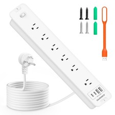 Recessed Power Strip 1800J Surge Protector USB C, 6 AC Outlets with 4 USB Flu...