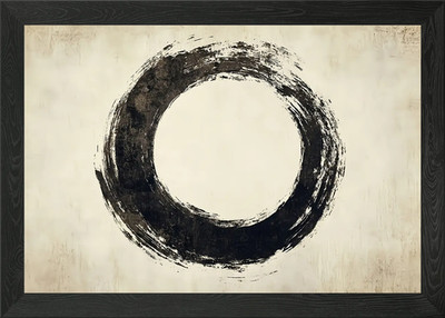 Enso Kreis Pinselstrich Kunst gerahmtes Wandbild Poster Leinwanddruck Bild