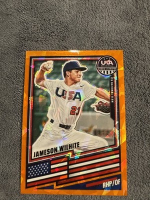 2026 Stars & Stripes Prizm USA Baseball #96 Jameson Wilhite Orange Ice #96/199