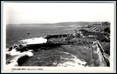 Postcard RPPC Vina Del Mar Beach Chile   D115