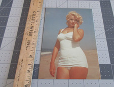 Marilyn Monroe Swimsuit Standing on the Beach by Sam Shaw Postcard Unposted