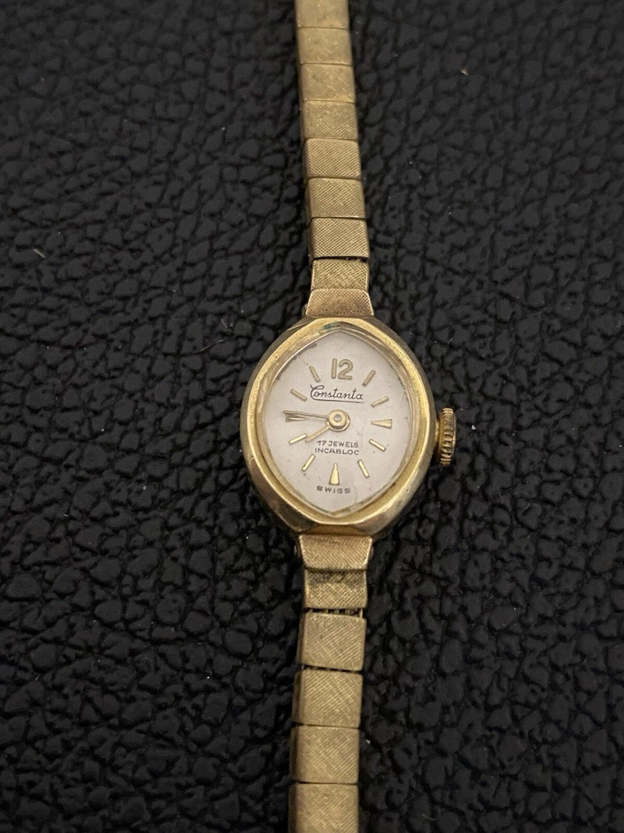 Constanta 17 Jewels Incabloc Damen Armband Uhr Mechanisch K 24