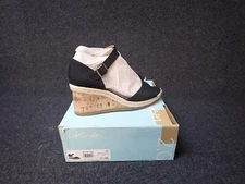 NEW Life Stride Go For It Espadrille Wedge Sandal Black Women's 9.5 (SS23)