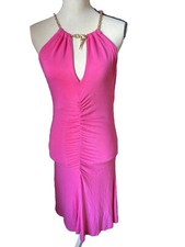 👗🌸Barbiecore Pink Barbiecore Sleeveless Knit Dress Snake Detail Size M