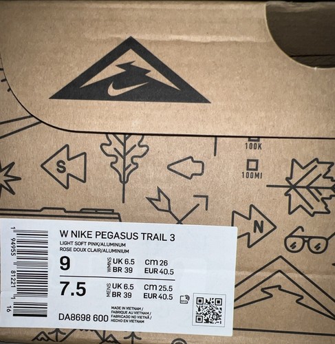 Nike Pegasus Trail Running Shoe Size 9 Women’s Soft Pink Aluminum DA8698-600 - Picture 10 of 10