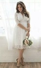 Kiyonna Dress 2X Wedding Bella Lace Style Bride White Empire Waist Lined