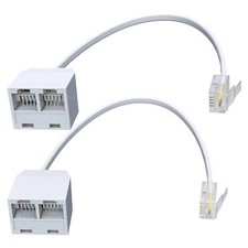 Two Way Telephone Splitters Rj11 Male To Dual Female Cable 6p4c Telephone Wall A