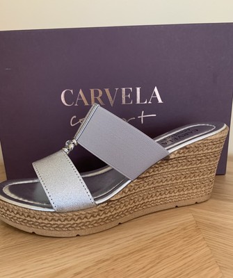 comfortable silver wedge sandals