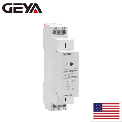 GEYA Auxiliary Relay AC/DC12/24/48/110V AC230V 8/16A Intermediate Module Relay