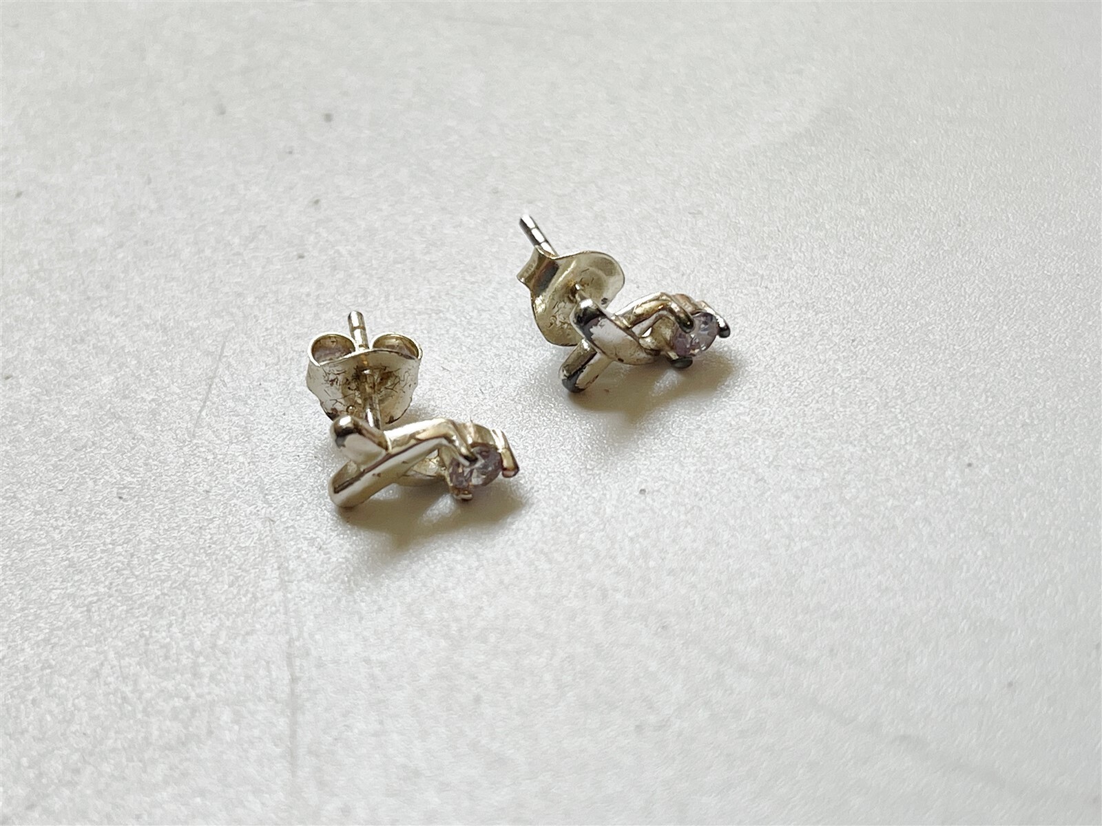 VINTAGE SOLID STERLING SILVER GEM SET CROSS OVER … - image 3