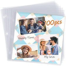12x12 Scrapbook Page Protectors 100 Pack Scrapbook Refill Pages Protective Sl...