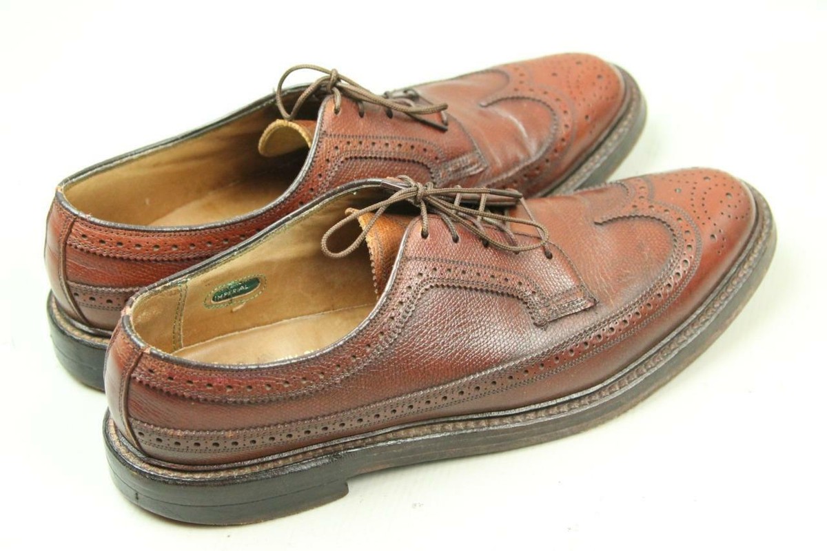 Vtg THE FLORSHEIM SHOE Imperial Quality Leather Wingtip Oxford