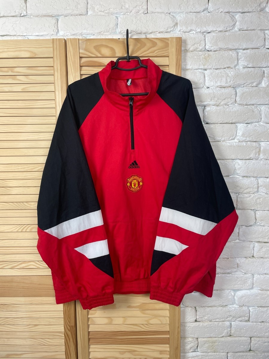 ウェア Adidas Manchester United retro MANCHESTER UNITED RETRO ICON FOOTBALL SOCCER ANORAK JACKET