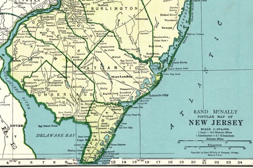 1942 Vintage NEW JERSEY State Map Atlas Map of New Jersey Wall Decor 2298 - Picture 3 of 3