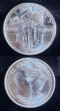 Standing Liberty Quarter Freedom Eagle 1 Troy Oz .999 Fine Silver Round 2493 95.00 per troy oz