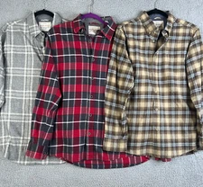 Lot of 3 Weatherproof Vintage Shirt Mens M Flannel Pocket Lumberjack Workwear