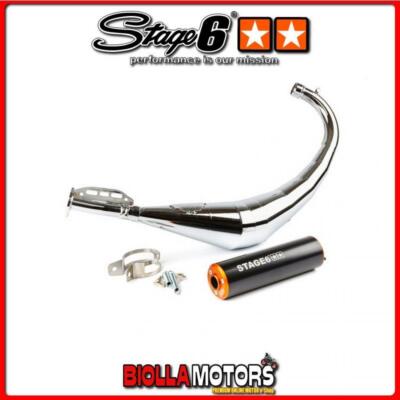 S6-9118904/BO Auspuff Stage6 Streetrace Chrom CNC orange/schwarz GILERA SMT S