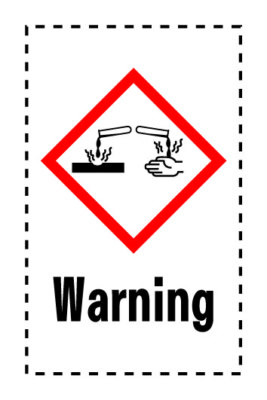 100x GHS Aufkleber Ätzend Warning PE-Plastik Gefahrensymbol
