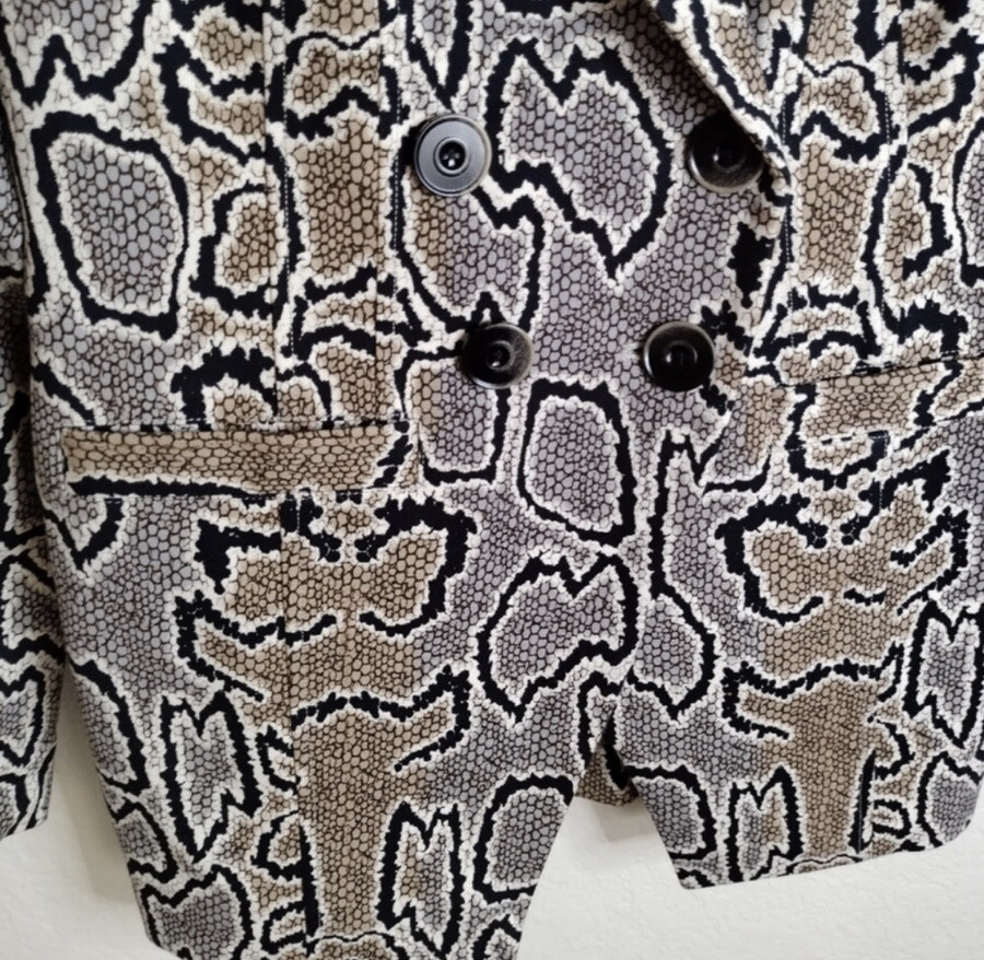 CAbi Python Animal Print Double Breasted Women’s … - image 4