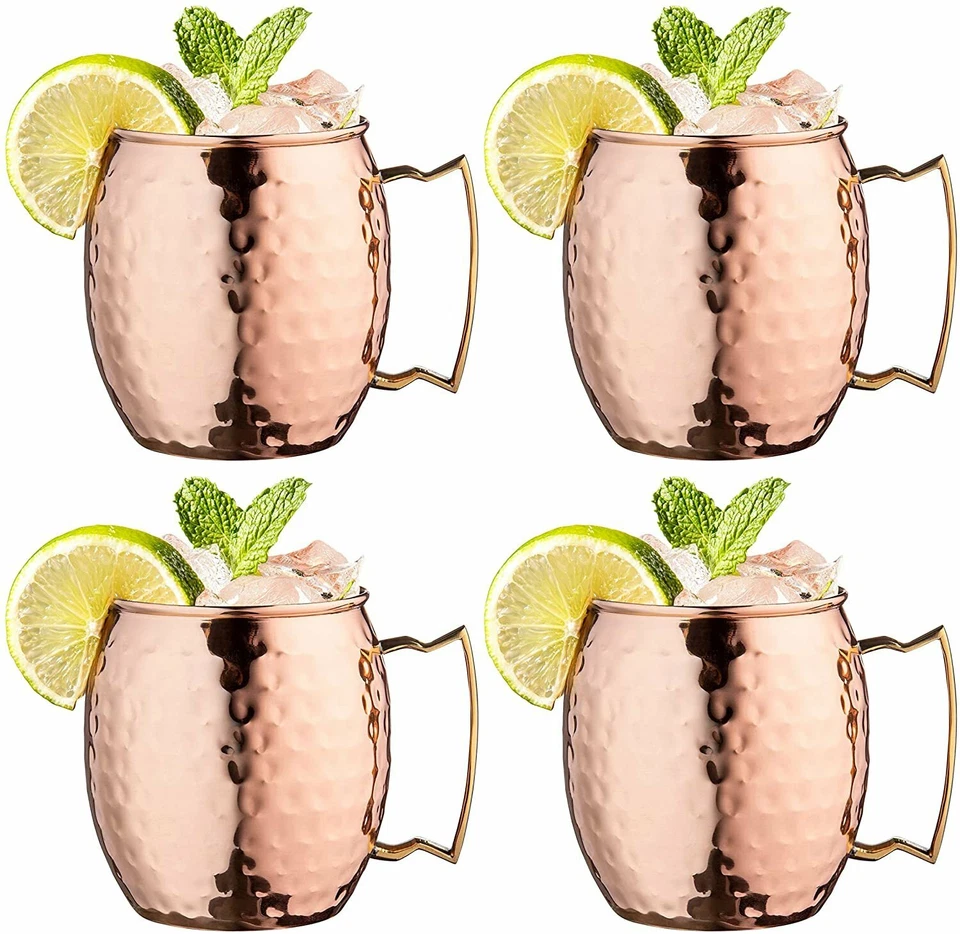 Royalty Art Moscow Mule 100 % artesanal puro cobre sólido tazas asas... Foto 4 de 4