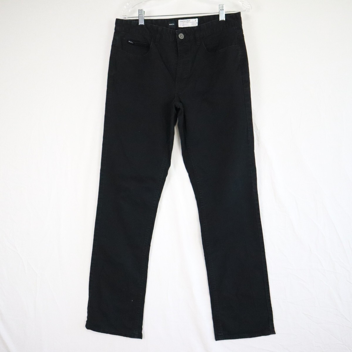 RVCA Stay Pants Mens 31x32 Straight 5-Pocket Jeans Trousers Stretch Flex  Black | eBay