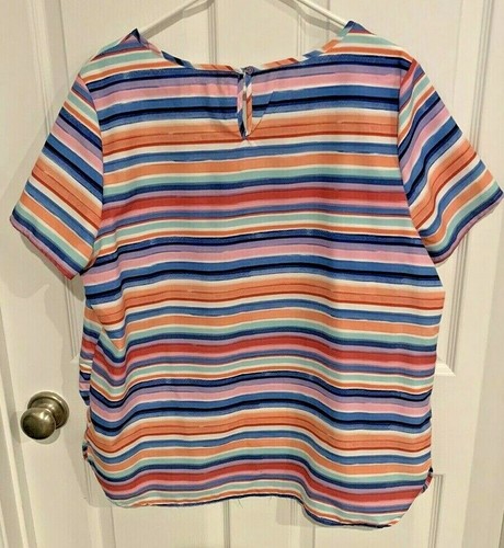 Faded Glory Multi-stripe Short Sleeve Top - XXL (20) - Picture 2 of 2