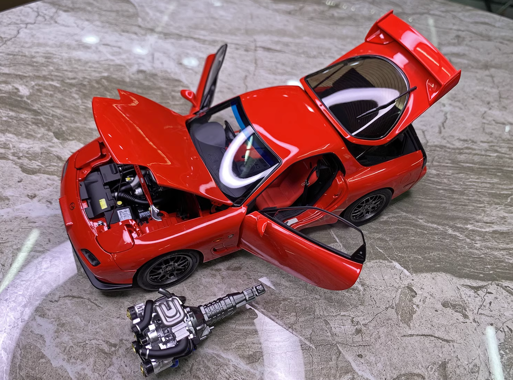 Polar Master 1:18 Red RX7 FD Spirit R Engine Sport Model Diecast
